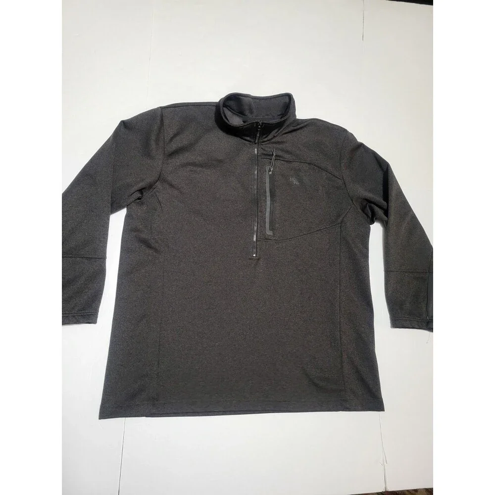 (#16) The North Face Men's XL Gray Fleece 1/4 Zip Mock Neck Pullover